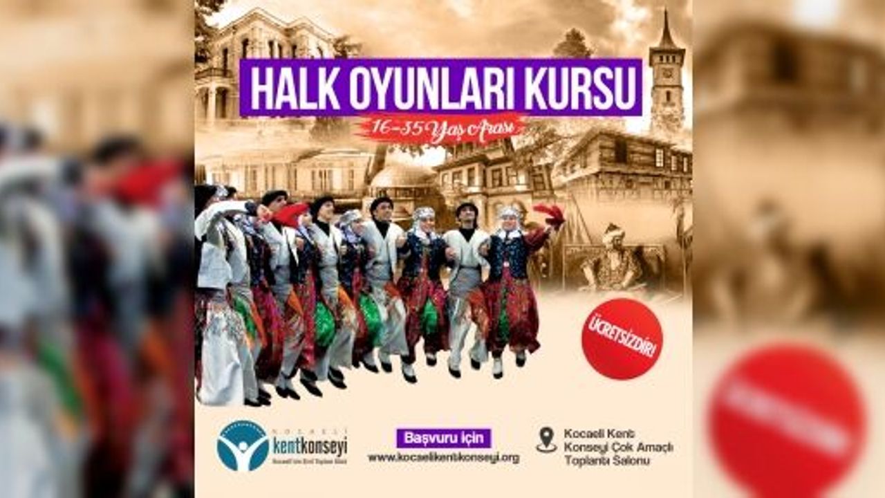 Kocaeli Kent Konseyi’nden Ücretsiz Halk Oyunları Kursu