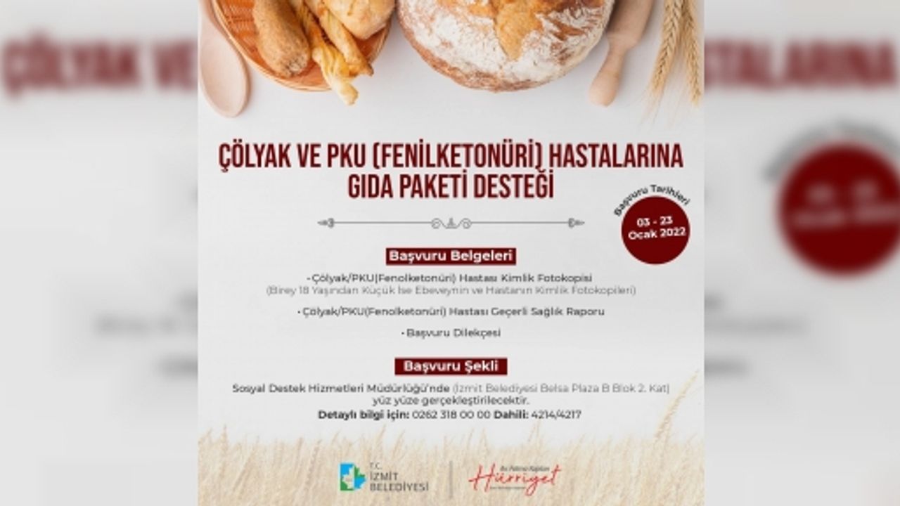 Çölyak ve PKU Gıda Paketi Desteği Başvurularında Son Günler!