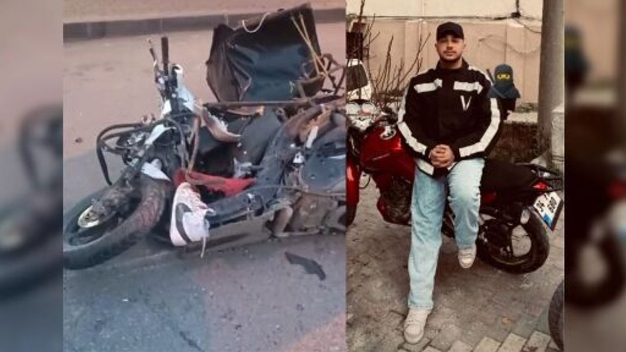 MOTOSİKLETLİ GENCİN HAYATINI KAYBETTİĞİ KAZA ANI KAMERADA