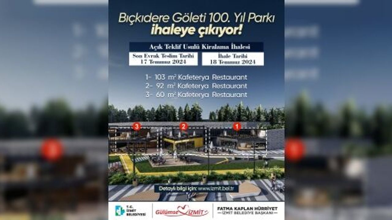 100. Yıl Parkı Bıçkıdere Göleti İhaleye Çıkıyor!