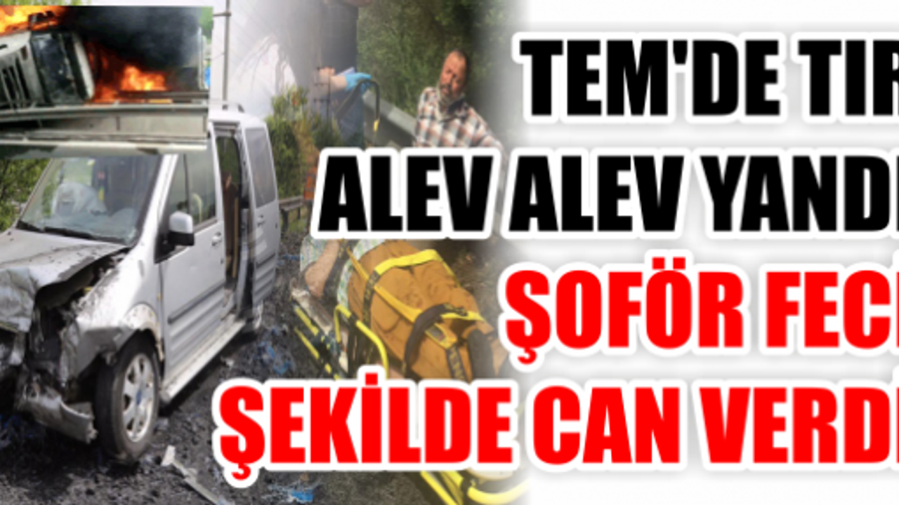 TEM'DE TIR ALEV ALEV YANDI ŞOFÖR FECİ ŞEKİLDE CAN VERDİ