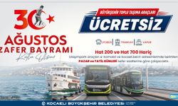 Zafer Bayramı’nda Kocaeli’de Ulaşım Ücretsiz