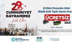 Kocaeli’de 29 Ekim’de Toplu Ulaşım Ücretsiz