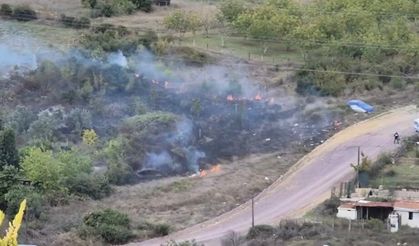Kocaeli'de Mezarlık Yakınındaki Yeşillik Alanda Yangın Çıktı