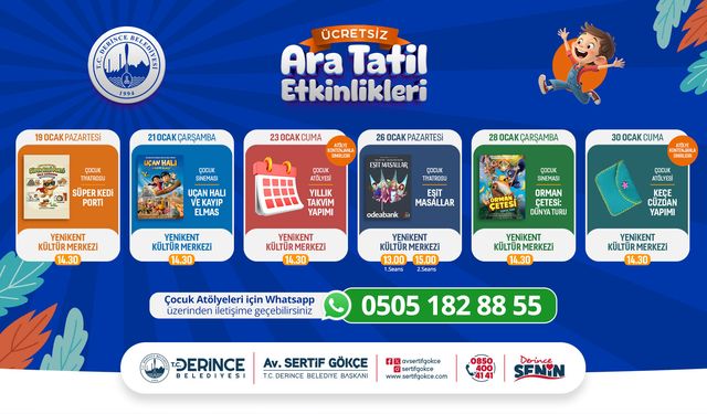 Derince’de Çocuklar İçin  Çok Özel Tatil Etkinlikleri