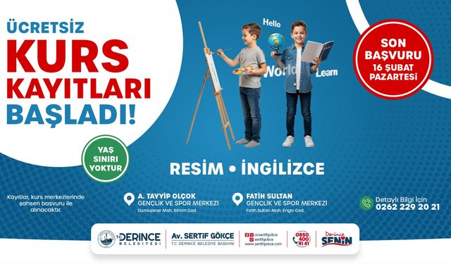 Derince’de Eğitimde Yeni Adım:  Ücretsiz Resim ve İngilizce Kursları