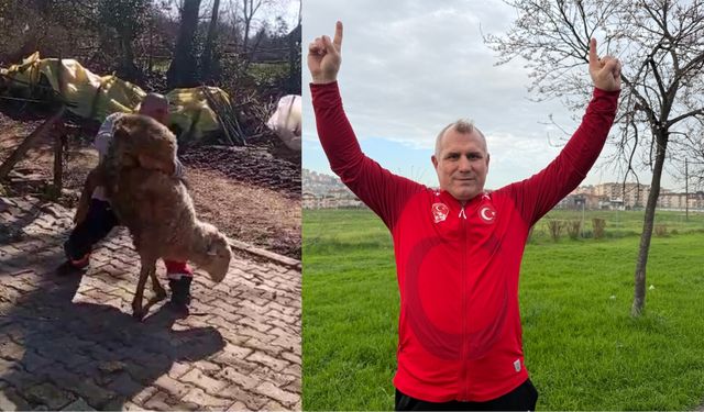 51 yaşındaki dünya şampiyonu, güreşçi koçla antrenman yaptı