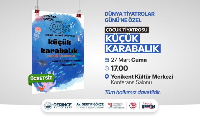 Derince’de Dünya Tiyatrolar Günü’ne Özel Etkinlik