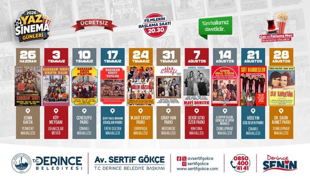 Derince’de Yaz Sinema Günleri Başlıyor