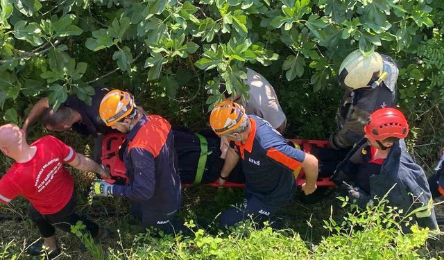 Direksiyonu Kilitlenen Otomobil, Demirleri Parçalayıp 80 Metreden Uçtu