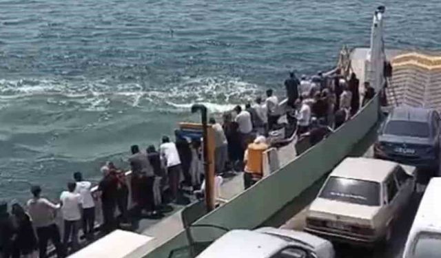 Feribottan denize düşen kişiye büfe çalışanından hayat kurtaran müdahale