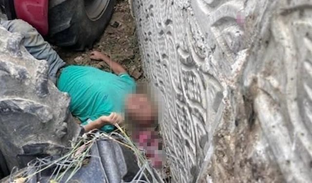Kullandığı traktörün altında kalan çiftçi ağır yaralandı