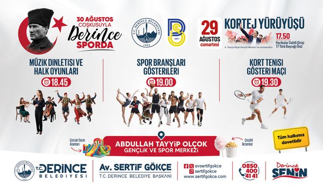 Zafer Bayramı’nda Derince’de Spor Şöleni