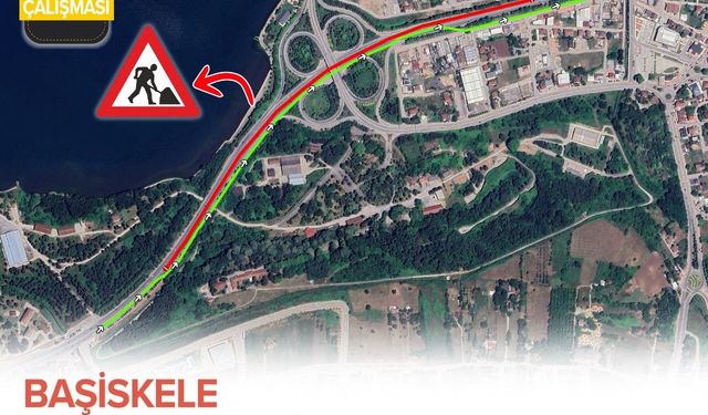Başiskele Kavşağı’nda Gece Çalışması