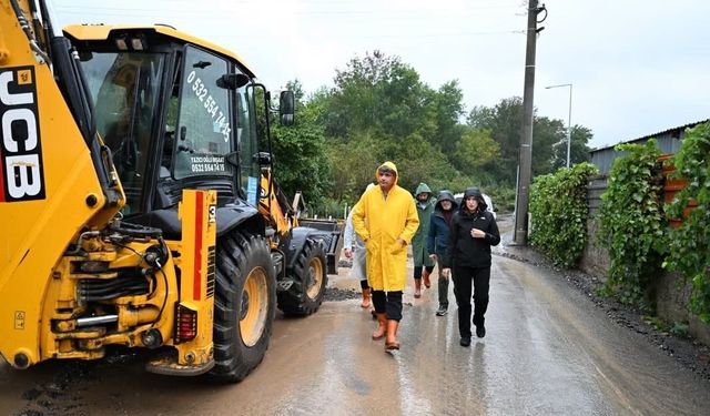 Başkan Kocaman'dan yağıştan etkilenen bölgelerde inceleme