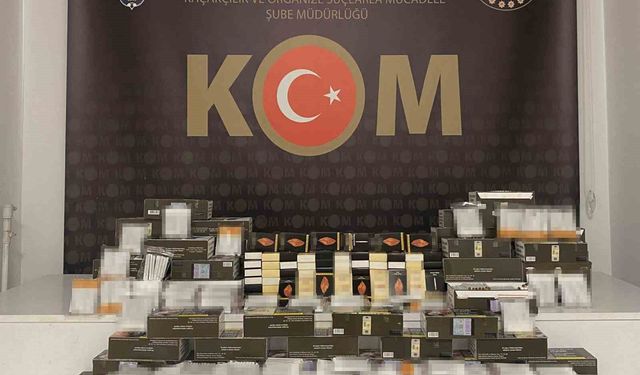 İzmit'te 21 bin 500 adet doldurulmuş makaron ele geçirildi