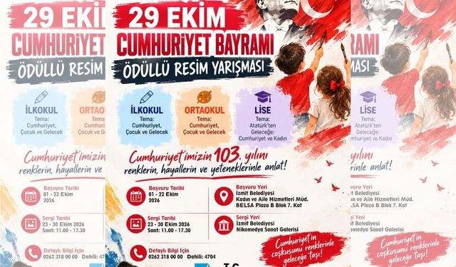 İzmit Belediyesinden Öğrencilere  29 Ekim Temalı Ödüllü Resim Yarışması