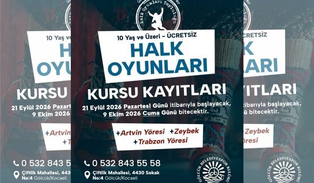 Gölcük Belediyesi’nden Ücretsiz Halk Oyunları Kursu