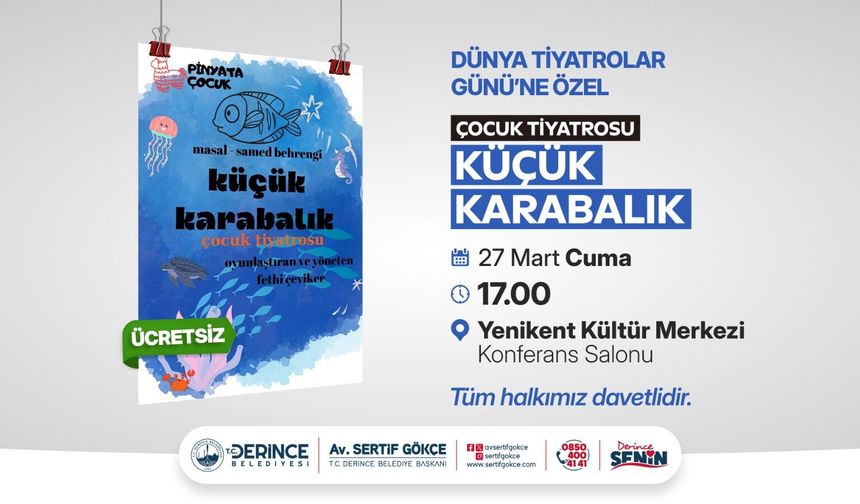 Derince’de Dünya Tiyatrolar Günü’ne Özel Etkinlik