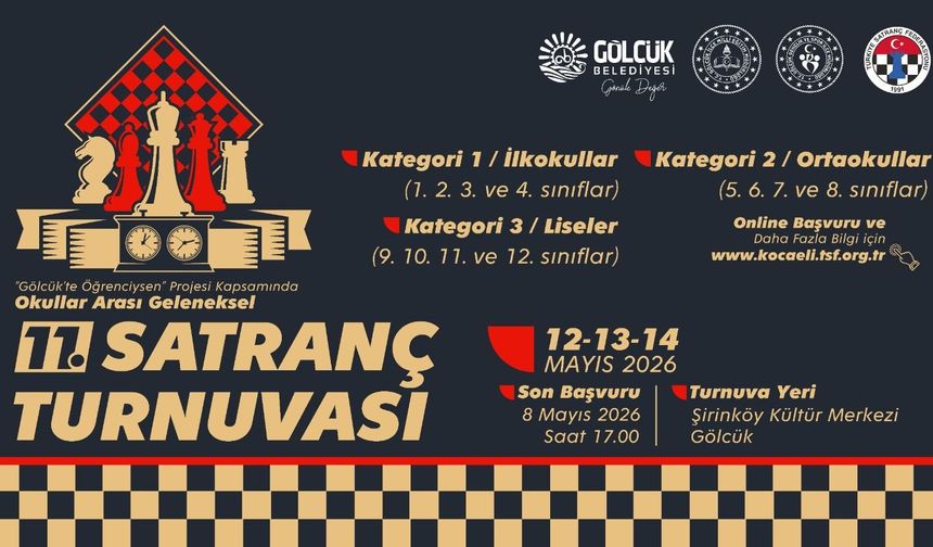 Gölcük’te 11. Geleneksel Satranç Turnuvası Başlıyor