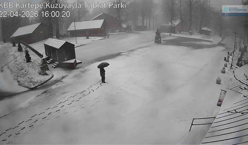 Kocaeli'de bahar ayında kar sürprizi