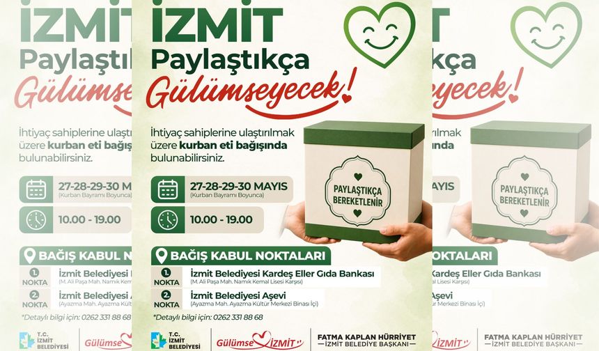 İzmit Belediyesinden Kurban Bayramı’nda Dayanışma Çağrısı