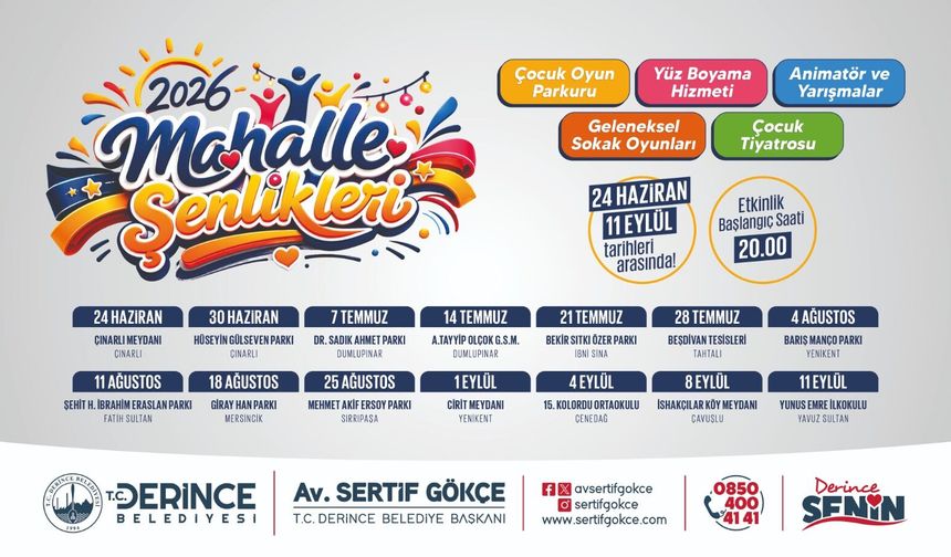 Derince’de Mahalle Şenlikleri Başlıyor