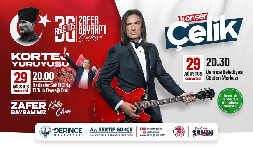 Derince’de Büyük Zafer Çelik Konseriyle Taçlanacak