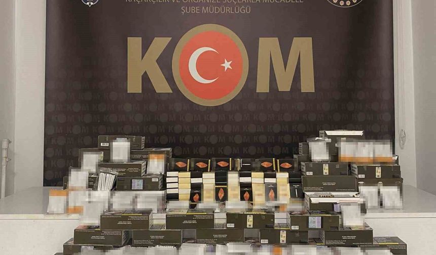İzmit'te 21 bin 500 adet doldurulmuş makaron ele geçirildi