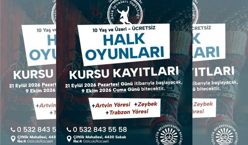 Gölcük Belediyesi’nden Ücretsiz Halk Oyunları Kursu