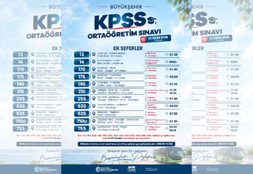 Büyükşehir’den KPSS İçin Özel Ulaşım Planlaması